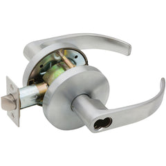 Lever Locksets; Lockset Type: Entrance; Key Type: Keyed Different; Back Set: 2-3/4; Cylinder Type: Less Core; Material: Metal; Door Thickness: 1-3/8 to 2; Finish: Satin Chrome