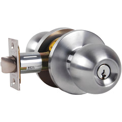 Lever Locksets; Lockset Type: Classroom; Key Type: Keyed Different; Back Set: 2-3/4; Cylinder Type: Key in Lever Cylinder; Material: Metal; Door Thickness: 1-3/8 to 2; Finish: Satin Chrome