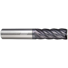 Corner Radius End Mill: 1/2" Dia, 1-1/4" LOC, 0.0100" Radius, 5 Flute, Solid Carbide