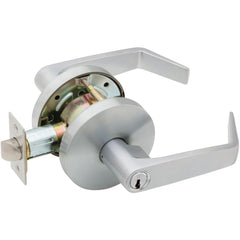 Lever Locksets; Lockset Type: Classroom; Key Type: Keyed Different; Back Set: 2-3/4; Cylinder Type: Key in Lever Cylinder; Material: Metal; Door Thickness: 1-3/8 to 2; Finish: Satin Chrome