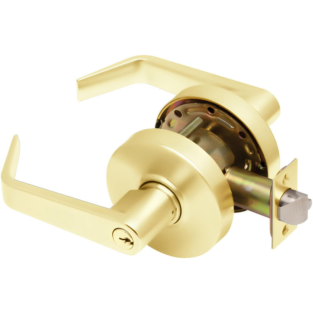 Lever Locksets; Lockset Type: Entrance; Key Type: Keyed Different; Back Set: 2-3/4; Cylinder Type: Conventional; Material: Metal; Door Thickness: 1-3/8 to 1/3-4; Finish: Bright Brass