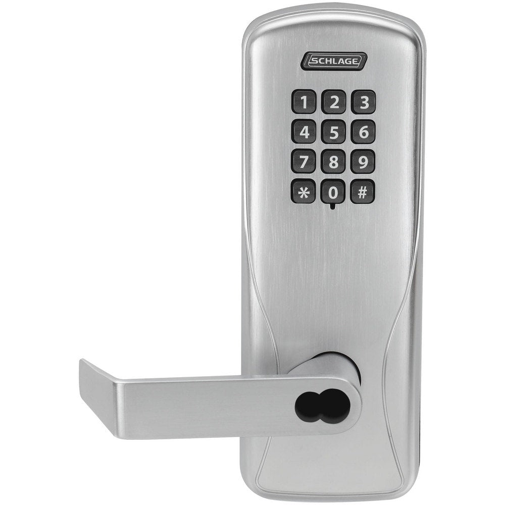 Lever Locksets; Lockset Type: Classroom; Key Type: Keyed Different; Back Set: 2-3/4; Cylinder Type: Less Core; Material: Metal; Door Thickness: 1-3/4; Finish: Satin Chrome