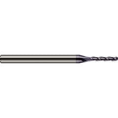 Ball End Mill: 0.1180" Dia, 0.4750" LOC, 3 Flute, Solid Carbide