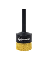 2″ Diameter × 1/2″ Shank Diameter × 1″ Trim Length, 0.040″ Abrasive Impregnated Bristle, Ceramic, AEB (Abrasive End Brush)