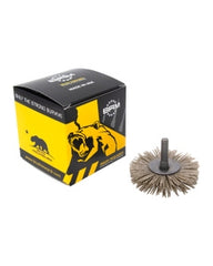 2 1/2″ Diameter × 0.437″ Width, 80 Grit, Aluminum Oxide, 0.040″ Crimped Bristle, Wheel Brush