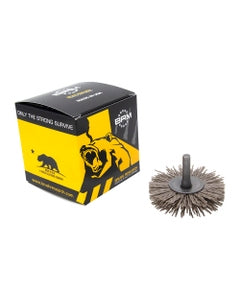 3″ Diameter × 3/8″ Width, 180 Grit, Aluminum Oxide, 0.035″ Crimped Bristle, Wheel Brush