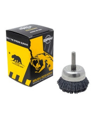 ‎0.04″ Bristle Dia., 1-3/4″ × 1/2″ 120 Grit Silicon Carbide, Small Diameter Cup Brush