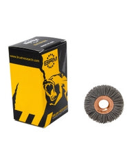 1″ Diameter × 1/4″ Width, 500 Grit, Aluminum Oxide, 0.018″ Crimped Bristle, Wheel Brush