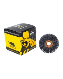 2 1/2″ Diameter × 1/2″ Width, 180 Grit, Silicon Carbide, 0.035″ Crimped Bristle, Wheel Brush