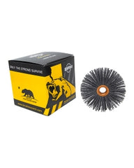 3 1/2″ Diameter × 3/4″ Width, 120 Grit, Silicon Carbide, 0.040″ Crimped Bristle, Wheel Brush