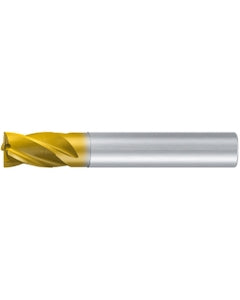 ‎Square End Mill; 3/8″ Dia. × 5/8″ LOC × 3/8″ Shank Dia. × 2-1/2″ OAL ; 4 FL ; Carbide ; TiAlN+TiN ; 0.008″ R