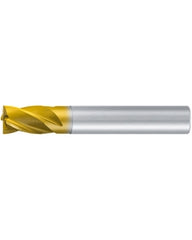 Square End Mill; 1/4″ Dia. × 3/8″ LOC × 1/4″ Shank Dia. × 2″ OAL ; 4 FL ; Carbide ; TiAlN+TiN ; 0.005″ R