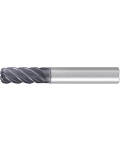 Corner Radius End Mill; 1/2″ Dia. × 1″ LOC × 1/2″ Shank Dia. × 3″ OAL ; 5 FL ; Carbide ; AlCr ; 0.015″ R