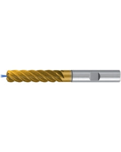 ‎Square End Mill; 1/4″ Dia. × 1″ LOC × 1/4″ Shank Dia. × 2-3/4″ OAL ; 4 FL ; Carbide ; TiAlN+TiN ; 0.01″ R ; Series 3913TZ