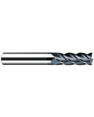 1/8″ Cutting Dia. × 1/8″ Shank Dia. × 1/2″ LOC × 2″ OAL, 4 Flute, Carbide, Polychrom, Square Endmill, Favora