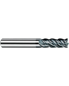 ‎1/8″ Cutting Dia. × 1/4″ Shank Dia. × 5/16″ LOC × 2-1/4″ OAL, 4 Flute, Carbide, Polychrom, Square Endmill, NB-NVD