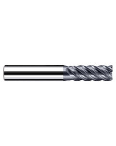 ‎1/4″ Cutting Dia. × 1/4″ Shank Dia. × 1/2″ LOC × 2-1/4″ OAL, 5 Flute, Carbide, Polychrom, Square Endmill, E-Cut