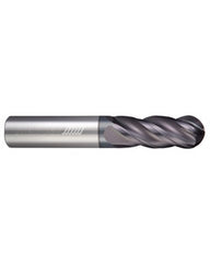 0.125″ Dia. × 0.125″ Shank × 0.625″ DOC × 2.5″ OAL, APLUS, 4 Flute, Ballnose End Mill