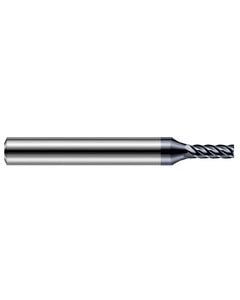 ‎0.02″ Cutting Dia. × 1/4″ Shank Size × 0.03″ LOC × 2-1/2″ OAL, 5 Flute, Carbide, AlTiN Nano, 0.005″ Corner Radius End Mill