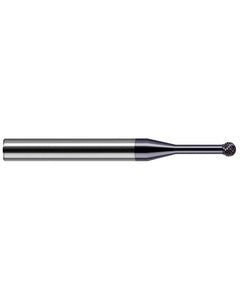 ‎0.118″ Dia. × 0.101″ LOC × 1/8″ Shank Size × 1-1/2″ OAL, Flute, Carbide, TiAlN, Ballnose Endmill