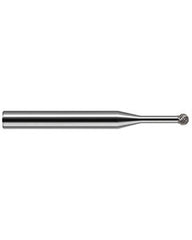 ‎0.118″ Dia. × 0.101″ LOC × 1/8″ Shank Size × 1-1/2″ OAL, Flute, Carbide, Uncoated, Ballnose Endmill