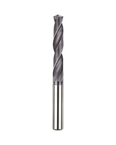 5/16″ Dia. × 8 mm Shank × 53 mm Flute Length × 91 mm OAL, 5xD, TiAlCN, 2 Flute, Coolant Thru, h6, Cylindrical, Solid Carbide Drill Series/List #NG11