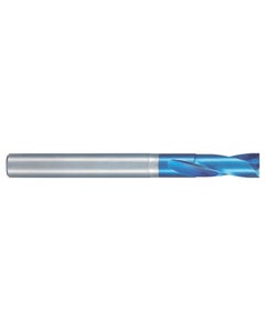 3.7 mm Dia. × 6 mm Shank Dia. × 50 mm OAL, 180 Degrees, 2 Flutes, Aqua Revo D, Solid Carbide Drills