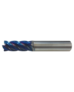 ‎L9704 - 12 mm Cutting Dia. × 26 mm LOC × 12 mm Shank Dia. × 90 mm OAL, 0.5 mm Corner Radius, 4 Flutes, Carbide, AlTiN Coating, Corner Rounding Endmill