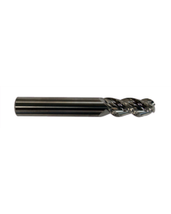 ‎L9722 - 5 mm Dia. × 11 mm LOC × 5 mm Shank Dia. × 57 mm OAL, 3 Flutes, Carbide, Bright Coating, Ball Nose End Mill