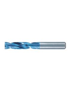 2.9 mm Dia. × 3 mm Shank Dia. × 68 mm OAL, 180 Degrees, 3xD, 2 Flutes, Aqua Revo D, Solid Carbide Drills