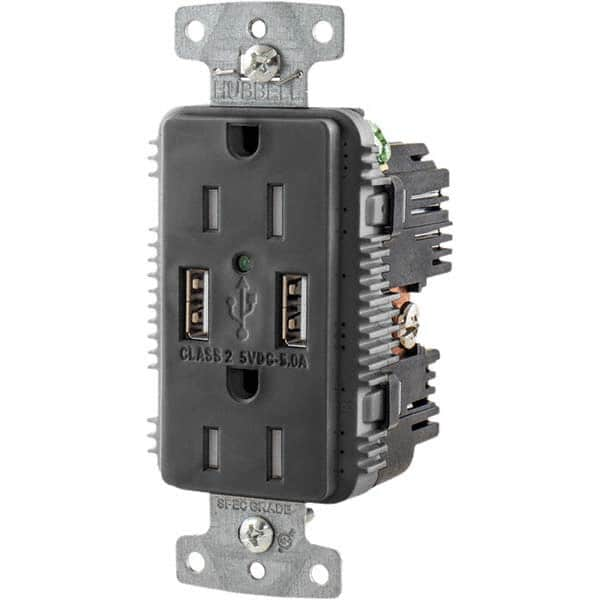 Hubbell Wiring Device-Kellems - USB Receptacles Number of USB Ports: 2 Number of Receptacles: 2 - Caliber Tooling