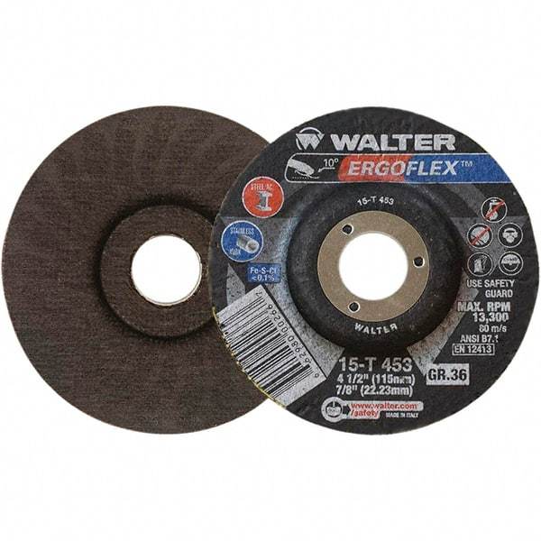 WALTER Surface Technologies - Depressed-Center Wheels Wheel Diameter (Inch): 7 Wheel Thickness (Inch): 3/64 - Caliber Tooling