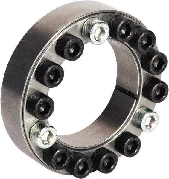 Climax Metal Products - M12 Thread, 3-7/8" Bore Diam, 5.709" OD, Shaft Locking Device - 14 Screws, 53,513 Lb Axial Load, 5.709" OAW, 1.024" Thrust Ring Width, 8,640 Ft/Lb Max Torque - Caliber Tooling