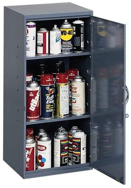 Durham - 2 Shelf Wall Storage Cabinet - Steel, 13-3/4" Wide x 12-3/4" Deep x 30" High, Gray - Caliber Tooling