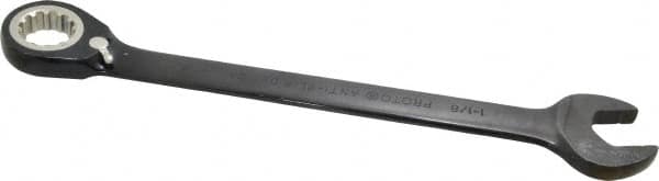 Proto - 1-1/8" 12 Point Combination Wrench - 15° Head Angle, 15-7/8" OAL, Steel, Black Chrome Finish - Caliber Tooling