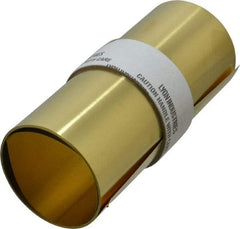 Made in USA - 100 Inch Long x 6 Inch Wide x 0.005 Inch Thick, Roll Shim Stock - Brass - Caliber Tooling