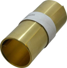 Made in USA - 100 Inch Long x 6 Inch Wide x 0.01 Inch Thick, Roll Shim Stock - Brass - Caliber Tooling