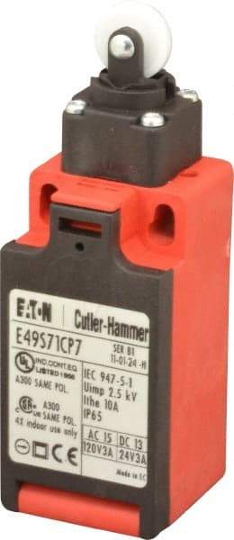 Eaton Cutler-Hammer - SPDT, NC/NO, 500 Volt, Screw Terminal, Roller Plunger Actuator, General Purpose Limit Switch - 4, 13, 4X, 6P NEMA Rating, IP65 IPR Rating, Screw Mount - Caliber Tooling