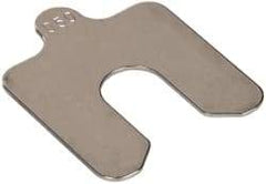 Made in USA - 5 Piece, 2 Inch Long x 2 Inch Wide x 0.05 Inch Thick, Slotted Shim Stock - Stainless Steel, 5/8 Inch Wide Slot - Caliber Tooling