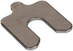 Made in USA - 5 Piece, 2 Inch Long x 2 Inch Wide x 0.125 Inch Thick, Slotted Shim Stock - Stainless Steel, 5/8 Inch Wide Slot - Caliber Tooling