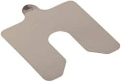 Made in USA - 20 Piece, 3 Inch Long x 3 Inch Wide x 0.003 Inch Thick, Slotted Shim Stock - Stainless Steel, 3/4 Inch Wide Slot - Caliber Tooling