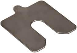 Made in USA - 5 Piece, 3 Inch Long x 3 Inch Wide x 0.1 Inch Thick, Slotted Shim Stock - Stainless Steel, 3/4 Inch Wide Slot - Caliber Tooling