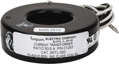 Simpson Electric - 2 VA Burden, 50 Amp AC Input, 5 Amp AC Output, 50 to 400 Hz, Panel Meter Donut Current Transformer - Screw Terminal, For Use with AC Ammeter - Caliber Tooling