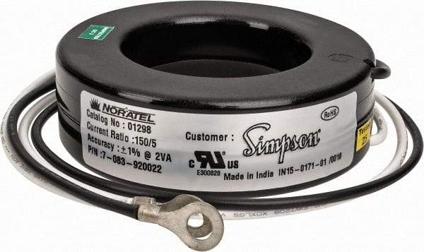 Simpson Electric - 2 VA Burden, 150 Amp AC Input, 5 Amp AC Output, 50 to 400 Hz, Panel Meter Donut Current Transformer - Screw Terminal, For Use with AC Ammeter - Caliber Tooling