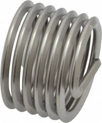 Heli-Coil - 1-8 UNC, 1" OAL, Free Running Helical Insert - 6-3/8 Free Coils, Tanged, 304 Stainless Steel, Bright Finish, 1D Insert Length - Caliber Tooling