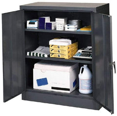 Edsal - 2 Shelf Locking Storage Cabinet - Steel, 36" Wide x 18" Deep x 42" High, Black - Caliber Tooling