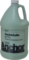 Made in USA - Anchorlube G-771, 1 Gal Bottle Cutting Fluid - Water Soluble, For Broaching, Counterboring, Drawing, Drilling, Engraving, Fly-Cutting, Hole Extruding, Milling, Piercing, Punching, Sawing, Seat Forming, Spot Facing, Tapping - Caliber Tooling