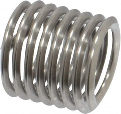 Heli-Coil - M8x1.25 Metric Coarse, 12mm OAL, Free Running Helical Insert - 7-3/8 Free Coils, Tanged, Stainless Steel, Bright Finish, 1-1/2D Insert Length - Caliber Tooling