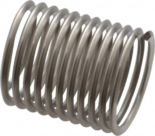 Heli-Coil - M14x1.50 Metric Fine, 21mm OAL, Free Running Helical Insert - 11-3/8 Free Coils, Tanged, Stainless Steel, Bright Finish, 1-1/2D Insert Length - Caliber Tooling