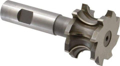 Whitney Tool Co. - 3/8" Radius, 3/4" Circle Diam, 1-7/8" Cutter Diam, 1-1/4" Cutting Width, Shank Connection, Concave Radius Cutter - 3/4" Shank Diam, 4" OAL, High Speed Steel, Uncoated, Profile Ground, 8 Teeth, Weldon Flat - Caliber Tooling